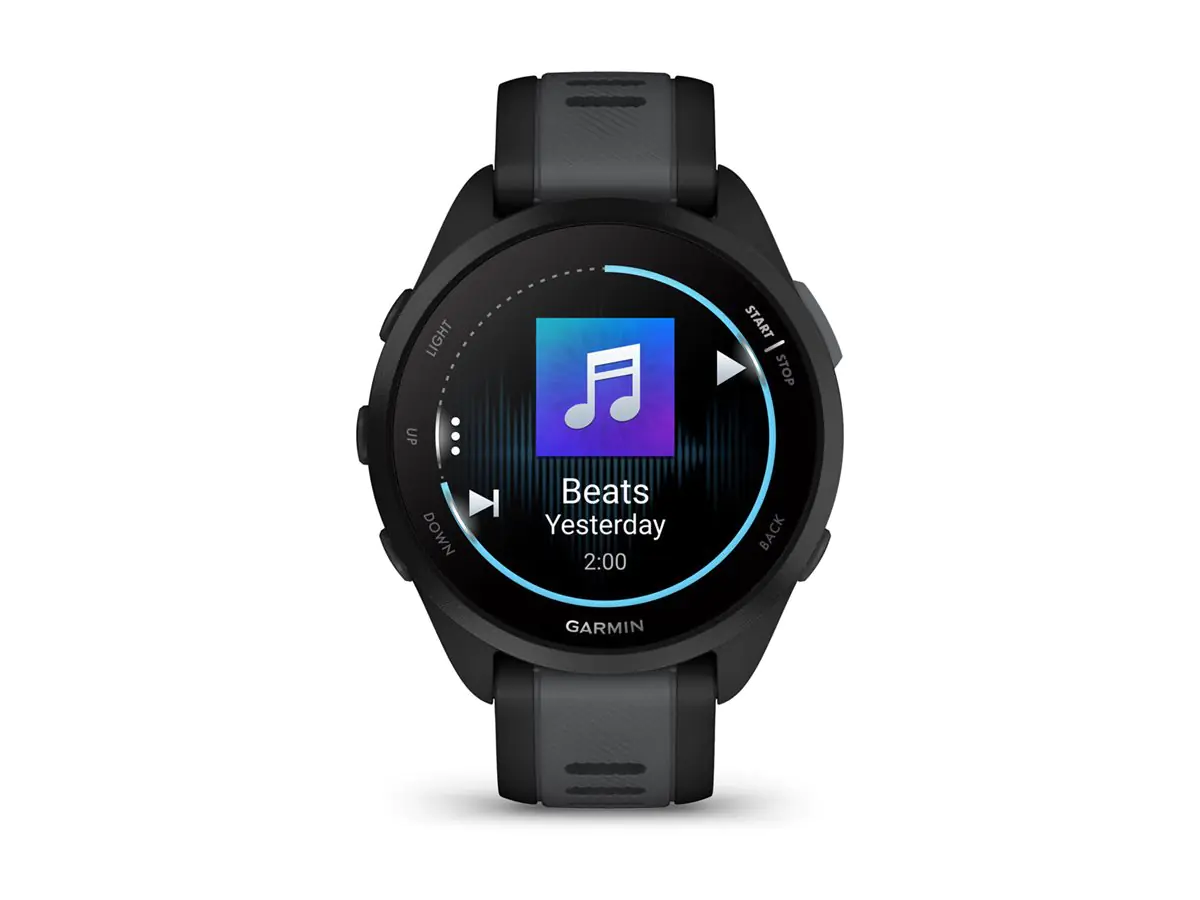 Garmin Forerunner 165 Music - Schwarz - Sportuhr mit Band - Silikon - Slate Gray - Handgelenkgröße: 126-203 mm - Anzeige 3 cm (1.2") 010-02863-30