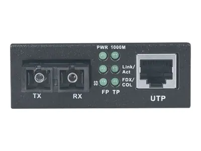Intellinet Gigabit Ethernet Single Mode Media Converter, 10/100/1000Base-T to 1000Base-Lx (SC) 507349