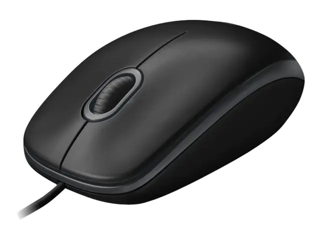 Logitech B100 - Maus - rechts- und linkshändig - optisch - 3 Tasten - kabelgebunden - USB - Schwarz