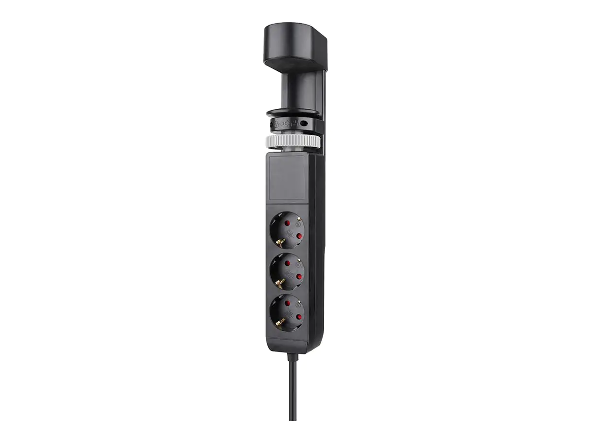 Neomounts Steckdosenleiste - USB-C + USB-A - Wechselstrom 230 V - 3680 Watt - Eingabe, Eingang Typ F - Ausgangsanschlüsse: 3 (2 x 24-poliger USB-C (PD) DS22-840BL6