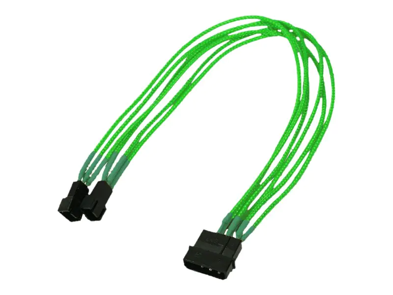 Nanoxia - Netzteil für Lüfter - 3 PIN Internal Power (M) zu interne Stromversorgung 4-polig, (nur für Lüfter) (M) - 30 cm - Neongrün