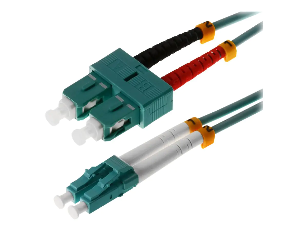 Helos - Patch-Kabel - LC Multi-Mode (M) bis SC multi-mode (M) - 20 m - Glasfaser - Duplex - 50/125 Mikrometer - OM3 - Aquamarin