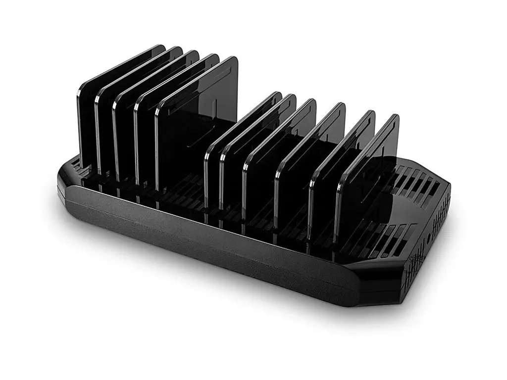 Lindy Ladestation - 120 Watt - 21 A - QC 3.0, AFC, Apple 2.4A, USB BC 1.2 - 10 Ausgabeanschlussstellen (2 x USB-C, 8 x 4-poliger USB Typ A) 73435