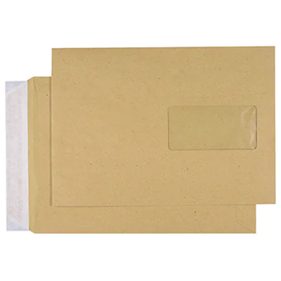 MAILmedia Versandtasche DIN C5 162 x 229 mm (B x H) mit Fenster 90g/m² mit Haftklebung Natronpapier, 100 % recycelt ohne Fadenverstärkung braun 500 St./Pack.