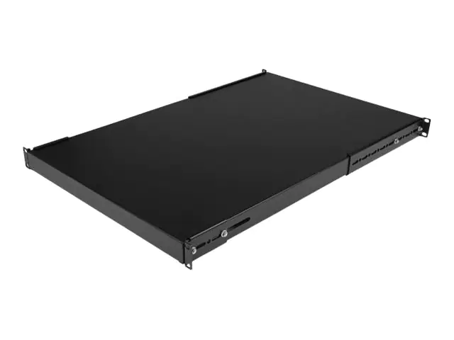 StarTech 1 HE verstellbarer Schwerlast Fachboden für Server Rack/ Schrank bis 80 Kg - Fachboden für Serverschrank 1HE - Rack - Regal - Schwarz - 1U - 48.3 cm (19") - für P/N: RK1233BKM, RK2433BKM, RK2537BKM, RK3236BKF, RK4236BKB, RK4242BK24, RK4242BK30