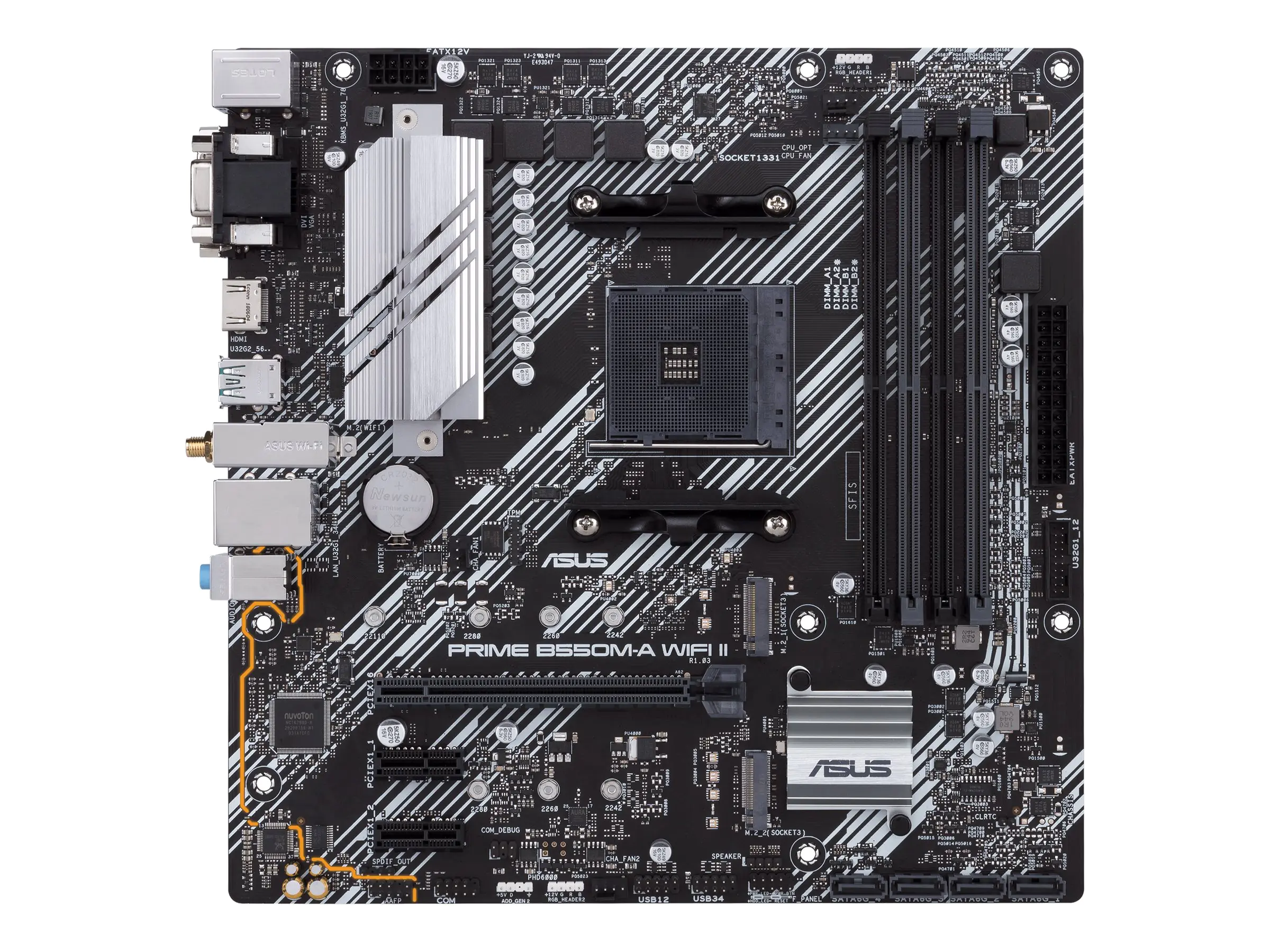 ASUS PRIME B550M-A WIFI II - Motherboard - micro ATX - Socket AM4 - AMD B550 Chipsatz - USB 3.2 Gen 1, USB 3.2 Gen 2 - Gigabit LAN, Wi-Fi 6, Bluetooth - Onboard-Grafik (CPU erforderlich) 90MB19X0-M0EAY0
