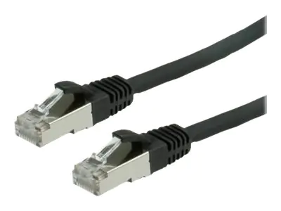 VALUE - Patch-Kabel - RJ-45 (M) zu RJ-45 (M) - 10 m - SFTP, PiMF - CAT 6e - halogenfrei, geformt, ohne Haken, verseilt - Schwarz
