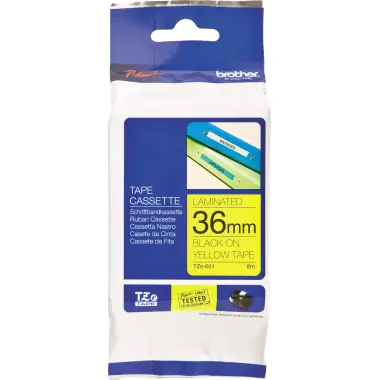 Brother TZe-661 - Selbstklebend - Schwarz auf Gelb - Rolle (3,6 cm x 8 m) 1 Kassette(n) laminiertes Band - für Brother PT-P950; P-Touch PT-3600, 9200, 9500, 9600, 9700, 9800, D800, E800, P900, P950 Brother TZe-661 - Selbstklebend - Schwarz auf Gelb - Rolle (3,6 cm x 8 m) 1 Kassette(n) laminiertes Band - für Brother PT-P950; P-Touch PT-3600, 9200, 9500, 9600, 9700, 9800, D800, E800, P900, P950