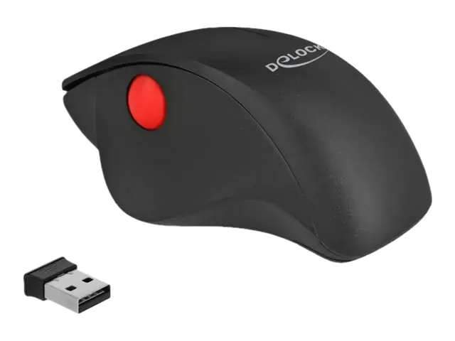 Delock Ergonomic - Maus - ergonomisch - Für Rechtshänder - optisch - 3 Tasten - kabellos - 2.4 GHz - kabelloser Empfänger (USB) 12598