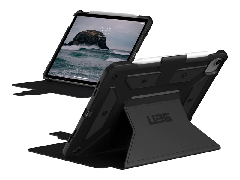 UAG Rugged Case for Apple iPad Air 10.9-inch (2022) - Metropolis SE Black - Flip-Hülle für Tablet - Schwarz - 10.9" - für Apple 10.9-inch iPad Air (4th generation, 5th generation); 11-inch iPad Pro (1st generation, 2nd generation, 3rd generation)