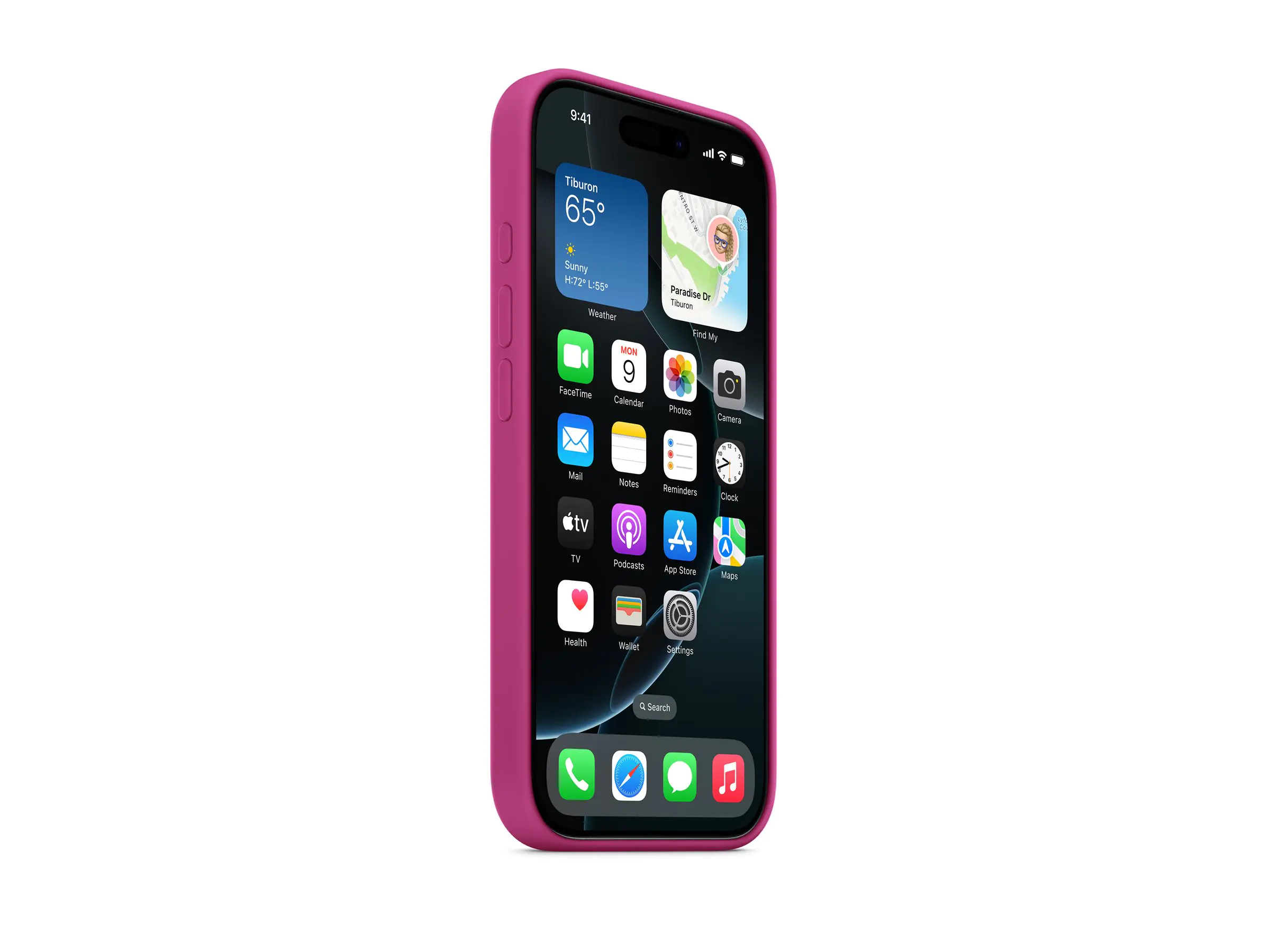 Apple - Hintere Abdeckung für Mobiltelefon - kompatibel mit MagSafe - Silikon - magentafarben - für iPhone 16 Pro