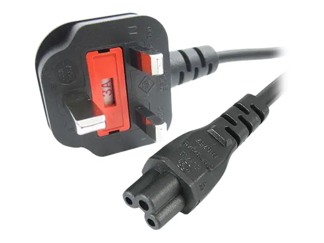 StarTech.com 2 m GB Laptop Ladekabel, BS 1363 auf C5, 2,5A 250V, 18AWG, Notebook / Laptop Ersatzstromkabel, UK Laptop Netzteil Stromkabel, Kleeblatt/Mickey Mouse Netzkabel (PXTNB3SUK2M)