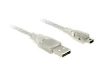 DeLOCK - USB-Kabel - Mini-USB, Typ B (M) bis USB (M) - USB 2.0 - 50 cm - durchsichtig