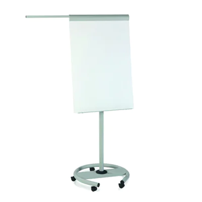 rocada Mobiles Flipchart Professional mit Ablageschale Rundfuße mit 5 Rollen Stahl grau