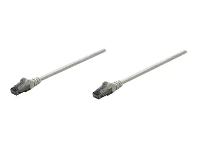 Intellinet Network Patch Cable, Cat6, 7.5m, Grey, CCA, U/UTP, PVC, RJ45, Gold Plated Contacts, Snagless, Booted, Lifetime Warranty, Polybag - Patch-Kabel - RJ-45 (M) zu RJ-45 (M) - 7.5 m - UTP - CAT 6 - geformt, ohne Haken - Grau
