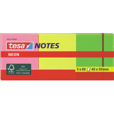 tesa Haftnotizblock Neon Notes 56001-00000 40x50mm sort. 3x80Blatt tesa Haftnotizblock Neon Notes 56001-00000 40x50mm sort. 3x80Blatt