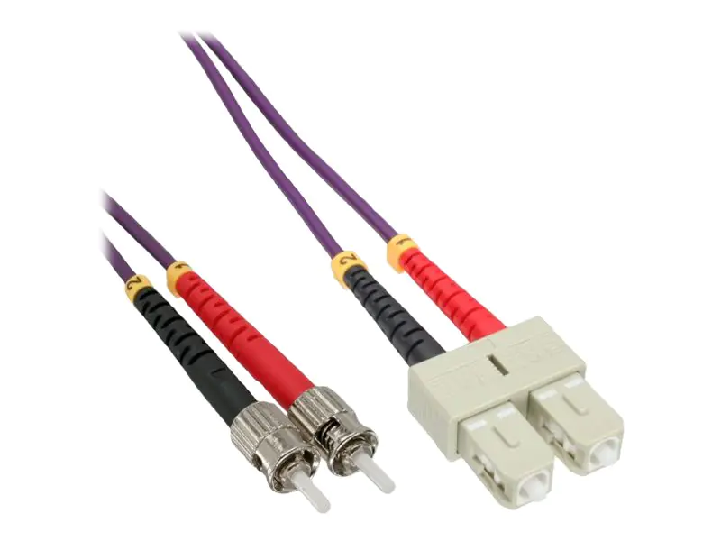 InLine - Patch-Kabel - SC multi-mode (M) bis ST multi-mode (M) - 7.5 m - Glasfaser - Duplex - 50/125 Mikrometer - OM4 - halogenfrei - lila