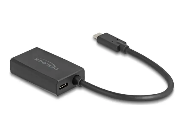 Delock - Videoadapter - HDMI, 24 pin USB-C weiblich zu 24 pin USB-C männlich - 15 cm - Schwarz - USB-Stromversorgung (100 W), unterstützt Power Delivery 3.0