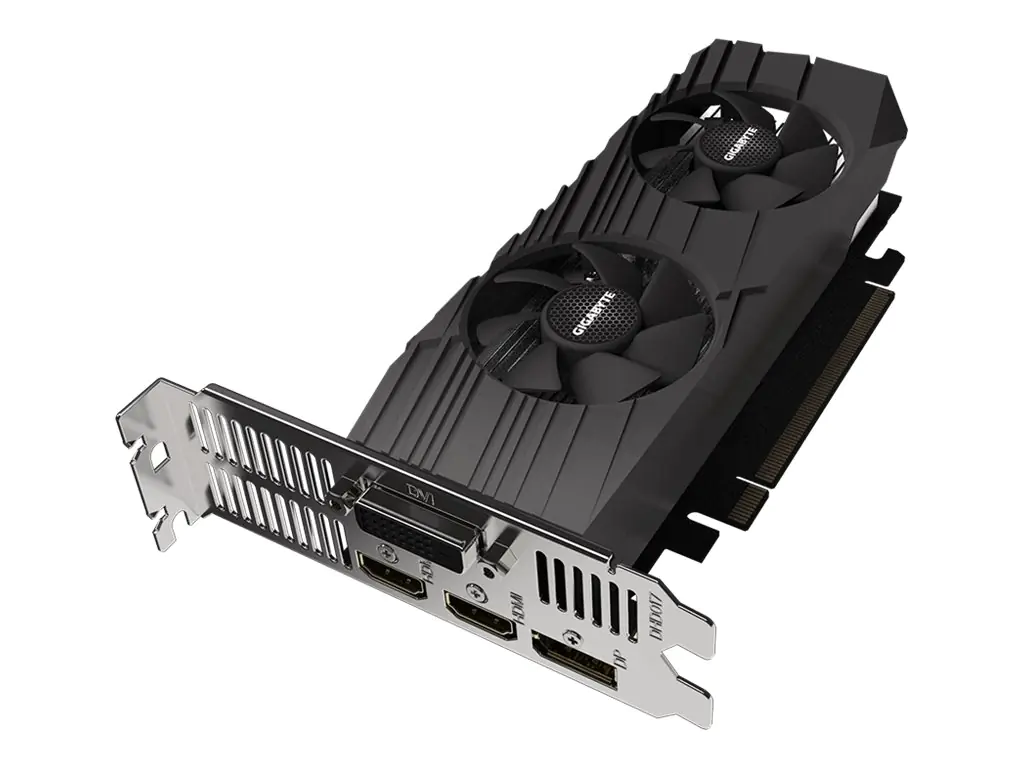 Gigabyte GeForce GTX 1650 D6 OC Low Profile 4G - OC Edition - Grafikkarten - GF GTX 1650 - 4 GB GDDR6 - PCIe 3.0 x16 Low-Profile - DVI, 2 x HDMI, DisplayPort