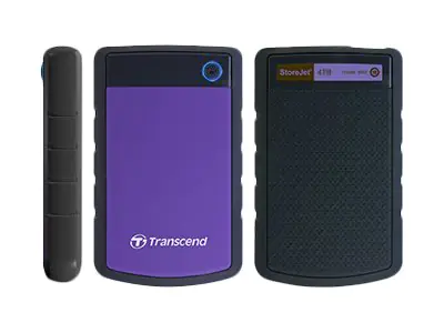 Transcend StoreJet 25H3P - Festplatte - 4 TB - extern (tragbar) - 2.5" (6.4 cm) - USB 3.0 - 256-Bit-AES - lila