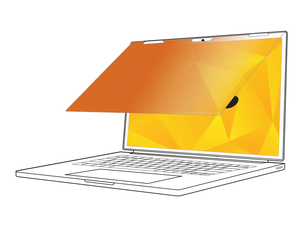 3M Blickschutzfilter Gold - Blickschutzfilter für Notebook - entfernbar - Flip - 36.07 cm (14.2") - Gold, Schwarz