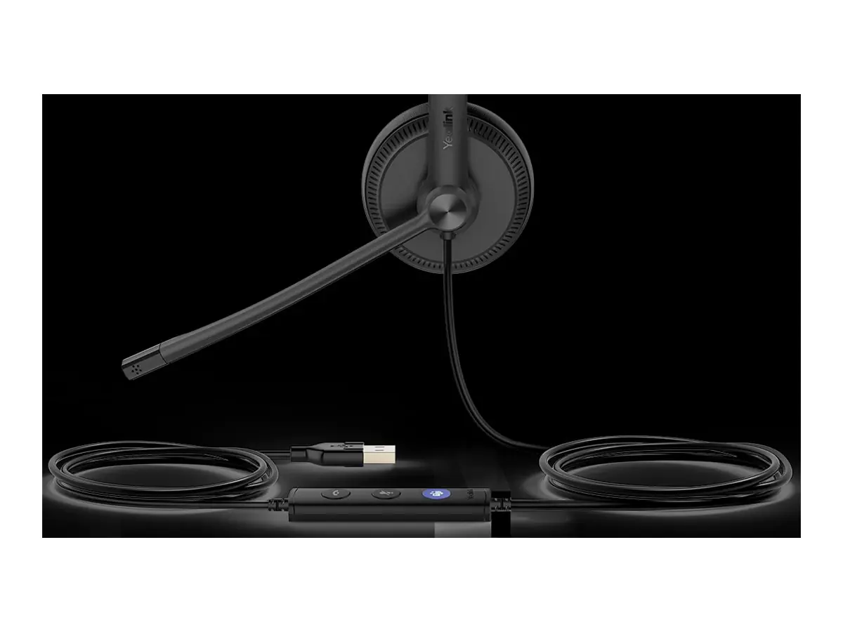 Yealink UH34 Lite Mono - Headset - On-Ear - kabelgebunden - USB - Schwarz - UC-zertifiziert - für Yealink SIP-T43, T46, T48, T53, T54, T57, T58, T58, VP59