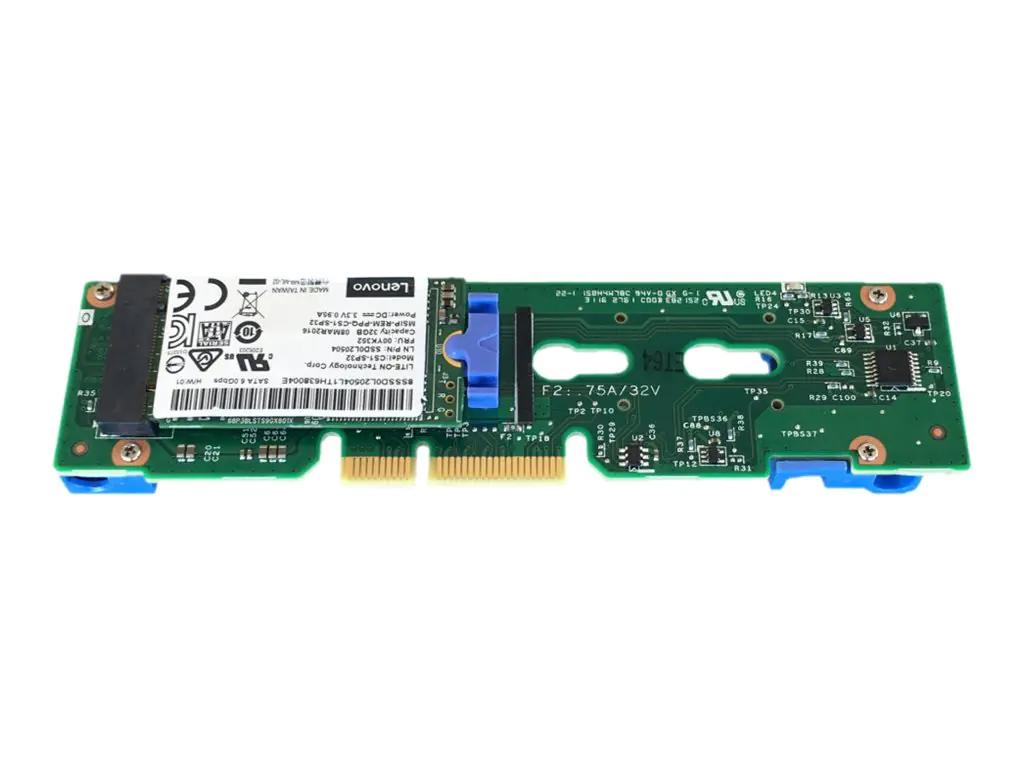 Lenovo ThinkSystem M.2 Enablement Kit - Speicher-Controller - M.2 - SATA 6Gb/s - 600 MBps - für ThinkSystem SD530; SE350; SN850; SR530; SR550; SR570; SR590; SR650; SR670; SR850; SR950