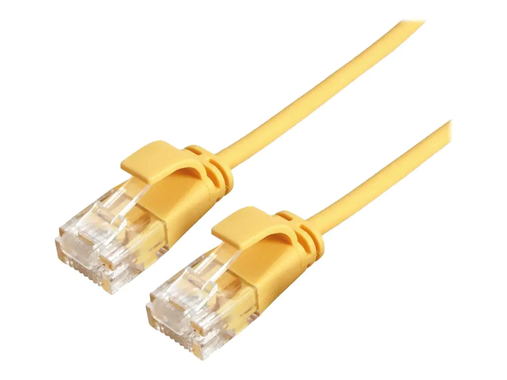 Roline Green - Patch-Kabel - RJ-45 (M) zu RJ-45 (M) - 50 cm - U/FTP - CAT 6a - halogenfrei, geformt, ohne Haken, verseilt, 10 Gigabit ethernet - Gelb, Pantone 135C