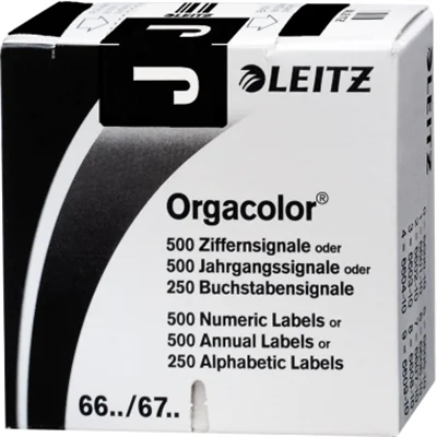 Leitz Buchstabensignal Orgacolor 66191000 J schwarz 250 St./Pack. Leitz Buchstabensignal Orgacolor 66191000 J schwarz 250 St./Pack.