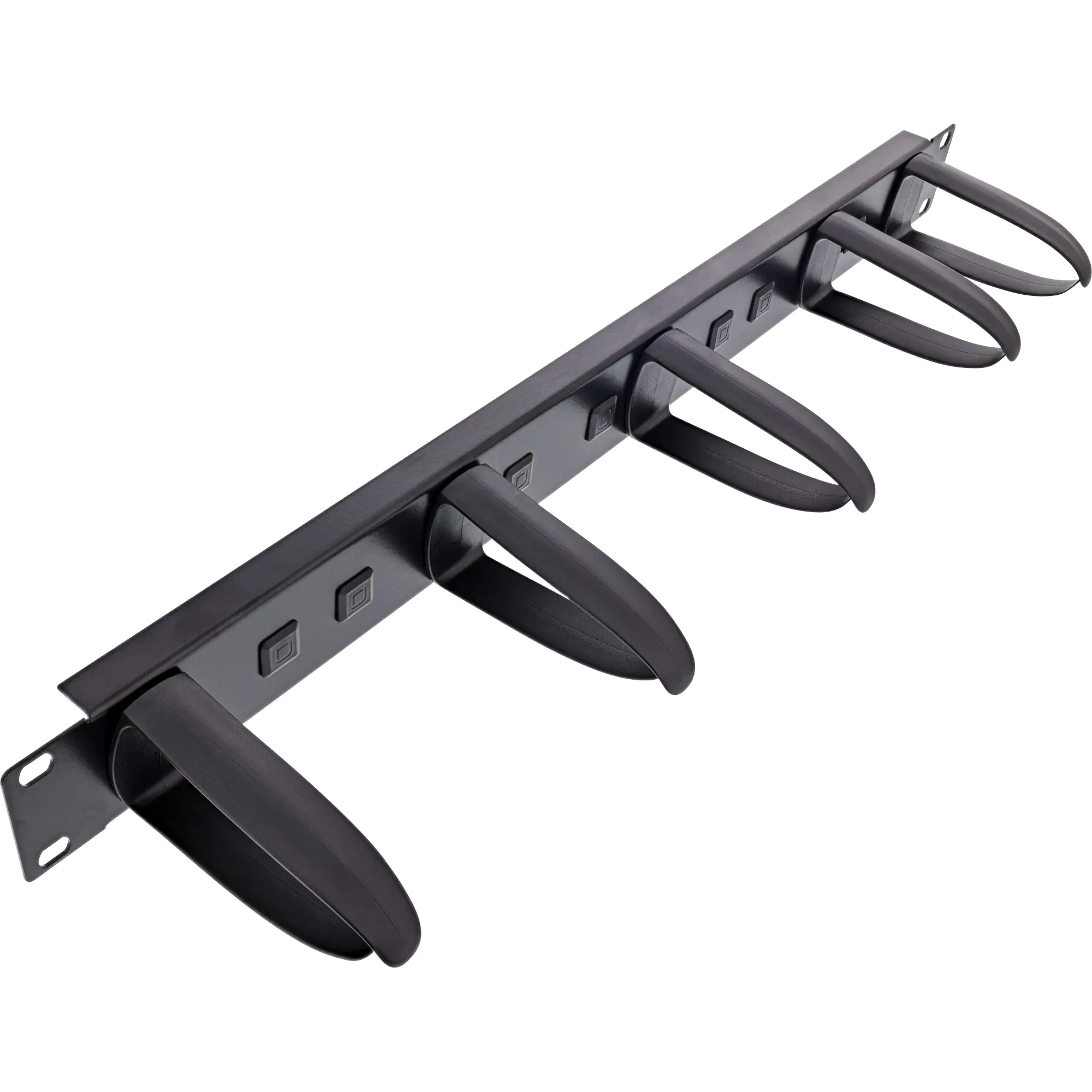 InLine 19" Kabelführungspanel 5 Kunststoffbügel abnehmbar RAL 9005 schwarz
