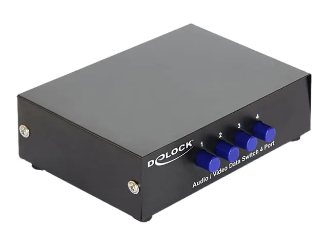 DeLock Switch Audio / Video 4 port manual bidirectional - Video/Audio-Schalter - 4 x Composite Video/Audio - Desktop