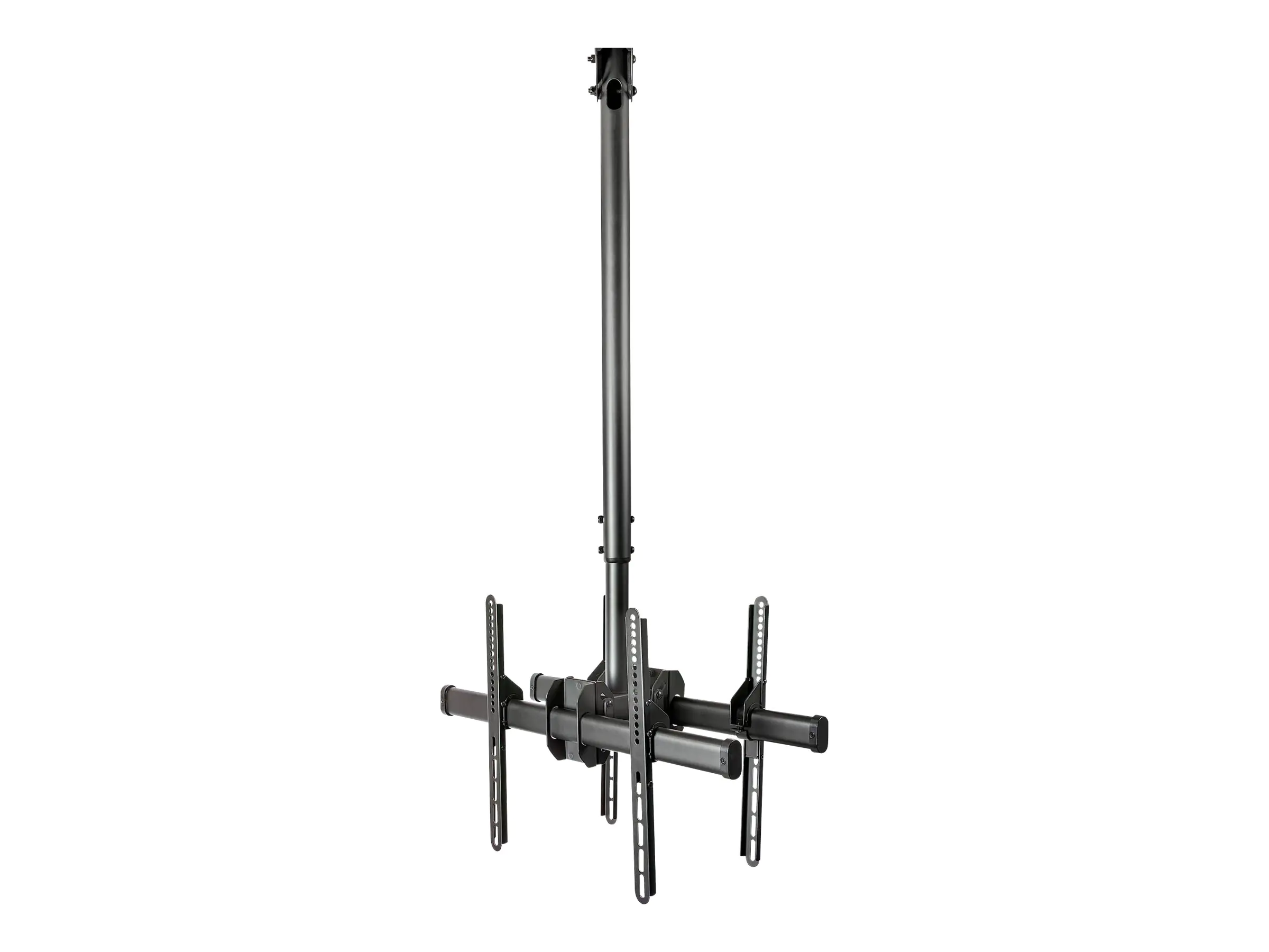 StarTech Zweifache Deckenhalterung für Fernsehgeräte(32"-75") - Rücken an Rücken, Hochbelastbare, Bildschirmhalterung mit Teleskopstab (106 bis 156 cm) - neigbar/schwenkbar/drehbar (FPCEILBTB) - Klammer - für Flachbildschirm - stabiler Stahl - Schwarz - B