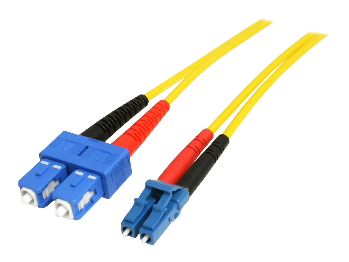 StarTech 7m Fiber Optic Cable - Single-Mode Duplex 9/125 - LSZH - LC/SC - OS1 - LC to SC Fiber Patch Cable (SMFIBLCSC7) - Patch-Kabel - SC Single-Modus (M) zu LC Single-Modus (M) - 7 m - Glasfaser - Duplex - 9/125 Mikrometer - OS1 - geformt - Gelb