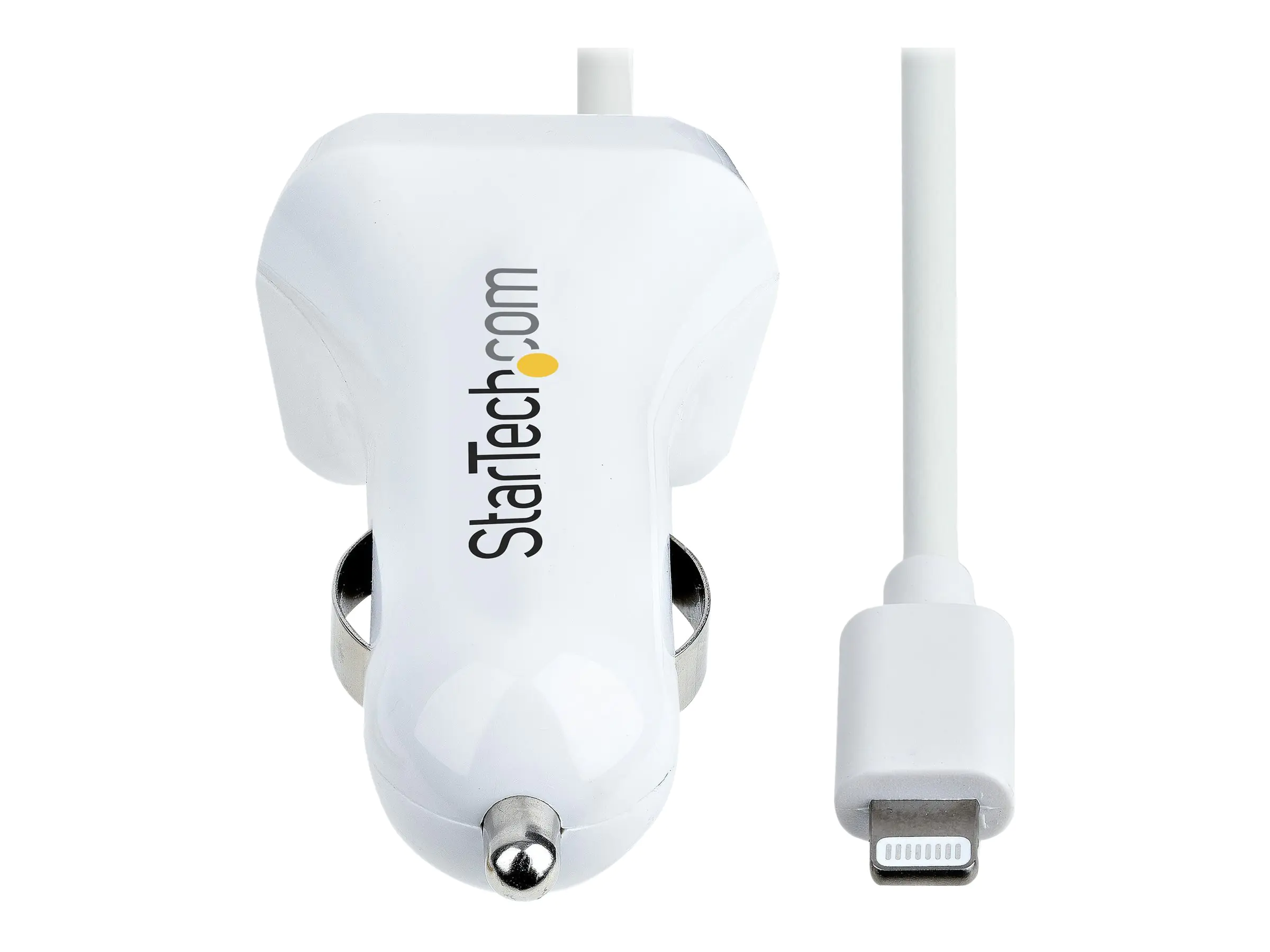 StarTech.com Startech Zigarettenanzünder USB Ladegerät mit Lightning Spiralkabel - Auto-Netzteil - 12 Watt - 4.2 A - 2 Ausgabeanschlussstellen (USB, Lightning) USBLT2PCARW2