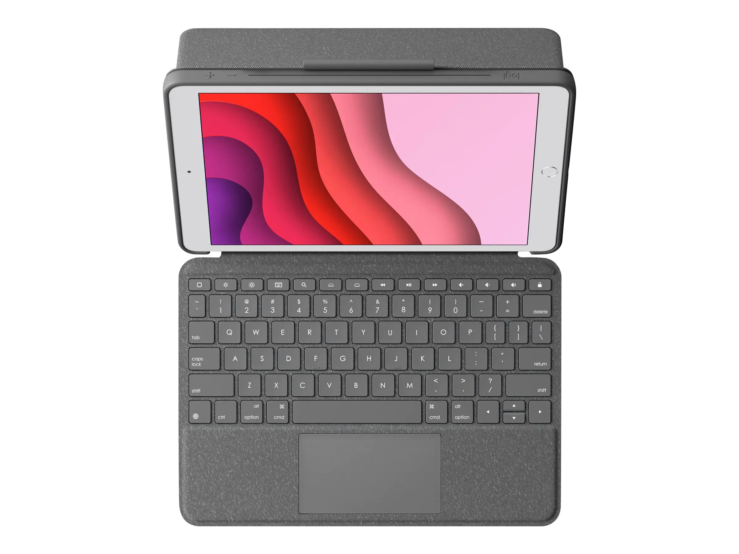 Logitech Combo Touch - Tastatur und Foliohülle - mit Trackpad - hintergrundbeleuchtet - Apple Smart connector - QWERTY - Spanisch - Graphite - für Apple 10.2-inch iPad (7. Generation, 8. Generation, 9. Generation) 920-009627