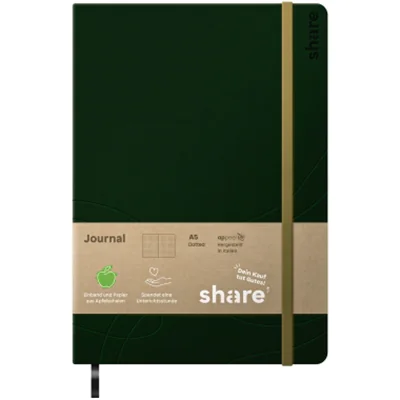 share Notizbuch DIN A5 punktkariert (dotted) grün 96 Bl. share Notizbuch DIN A5 punktkariert (dotted) grün 96 Bl.