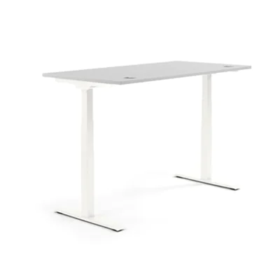 Schreibtisch FLEX MODUL Maße: 1.800 x 605-1.255 x 800 mm (B x H x T) Spanplatte, melaminharzbeschichtet lichtgrau