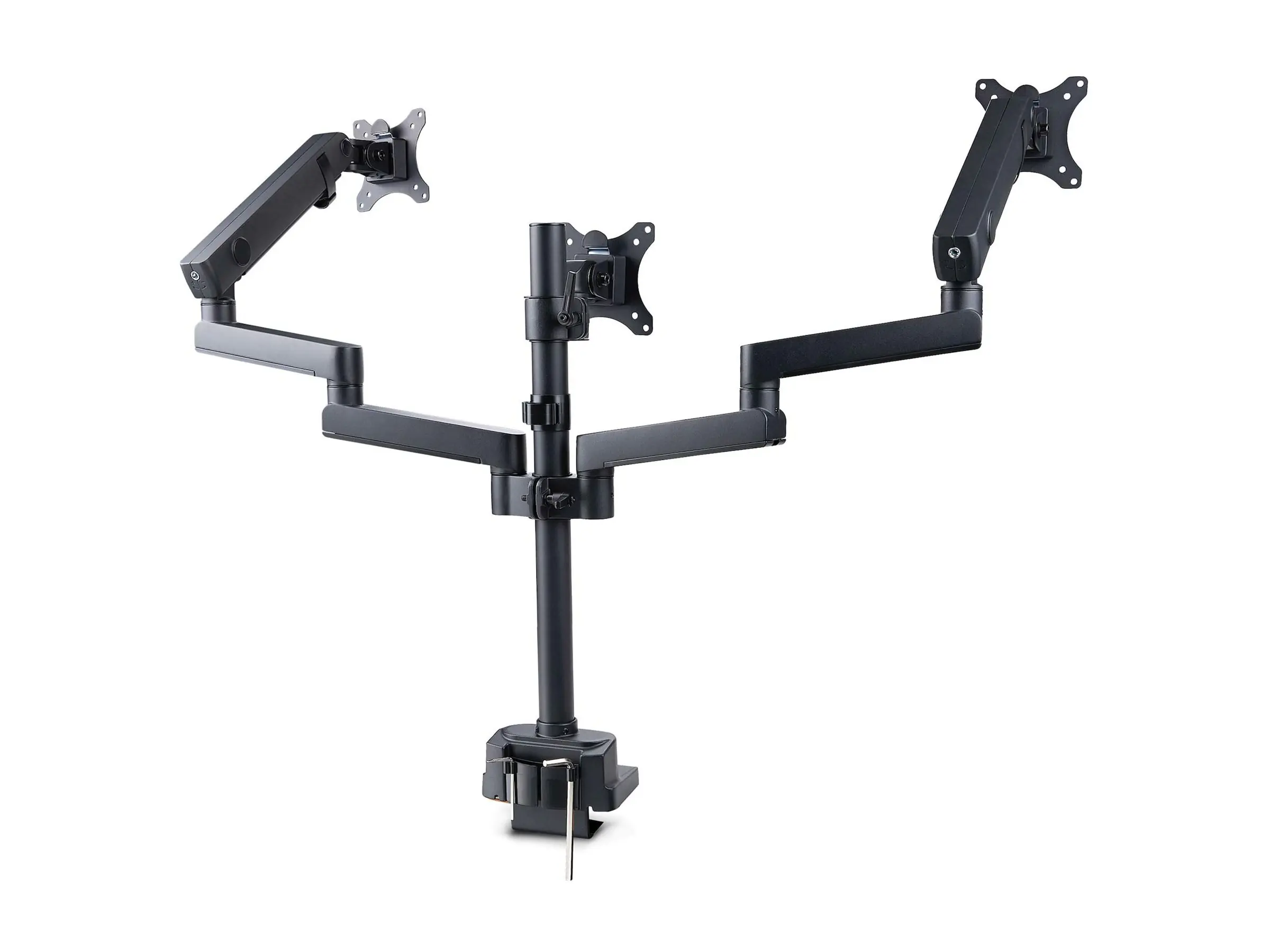 StarTech.com Triple Monitor Desk Mount For Up To Three 27in Screens, VESA 75x75/100x100, Tool-Less