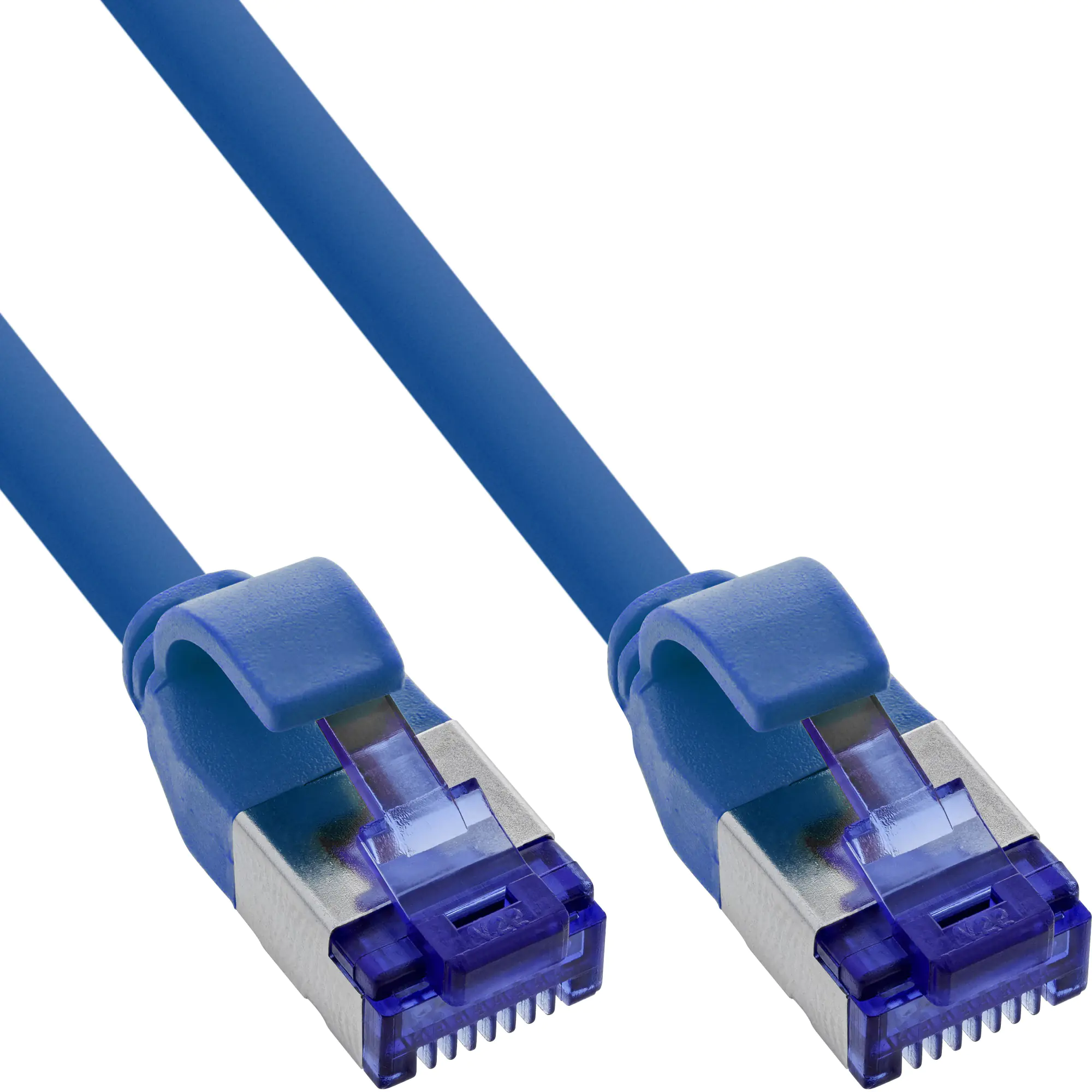 InLine Patchkabel Slim - Cat.6A - S/FTP - TPE (LSZH) flexibel - PoE - blau - 5m