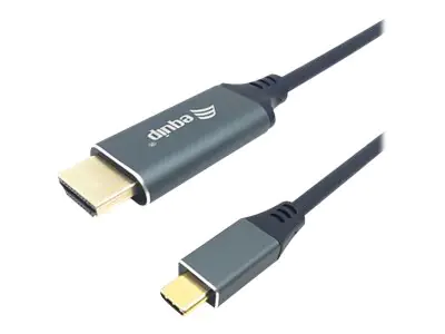 equip - Adapterkabel - 24 pin USB-C männlich zu HDMI männlich - 2 m - Schwarz - unterstützt 4K 60 Hz (3840 x 2160), 1080p-Unterstützung, 240 Hz, Support von 2K 144 Hz equip - Adapterkabel - 24 pin USB-C männlich zu HDMI männlich - 2 m - Schwarz - unterstützt 4K 60 Hz (3840 x 2160), 1080p-Unterstützung, 240 Hz, Support von 2K 144 Hz