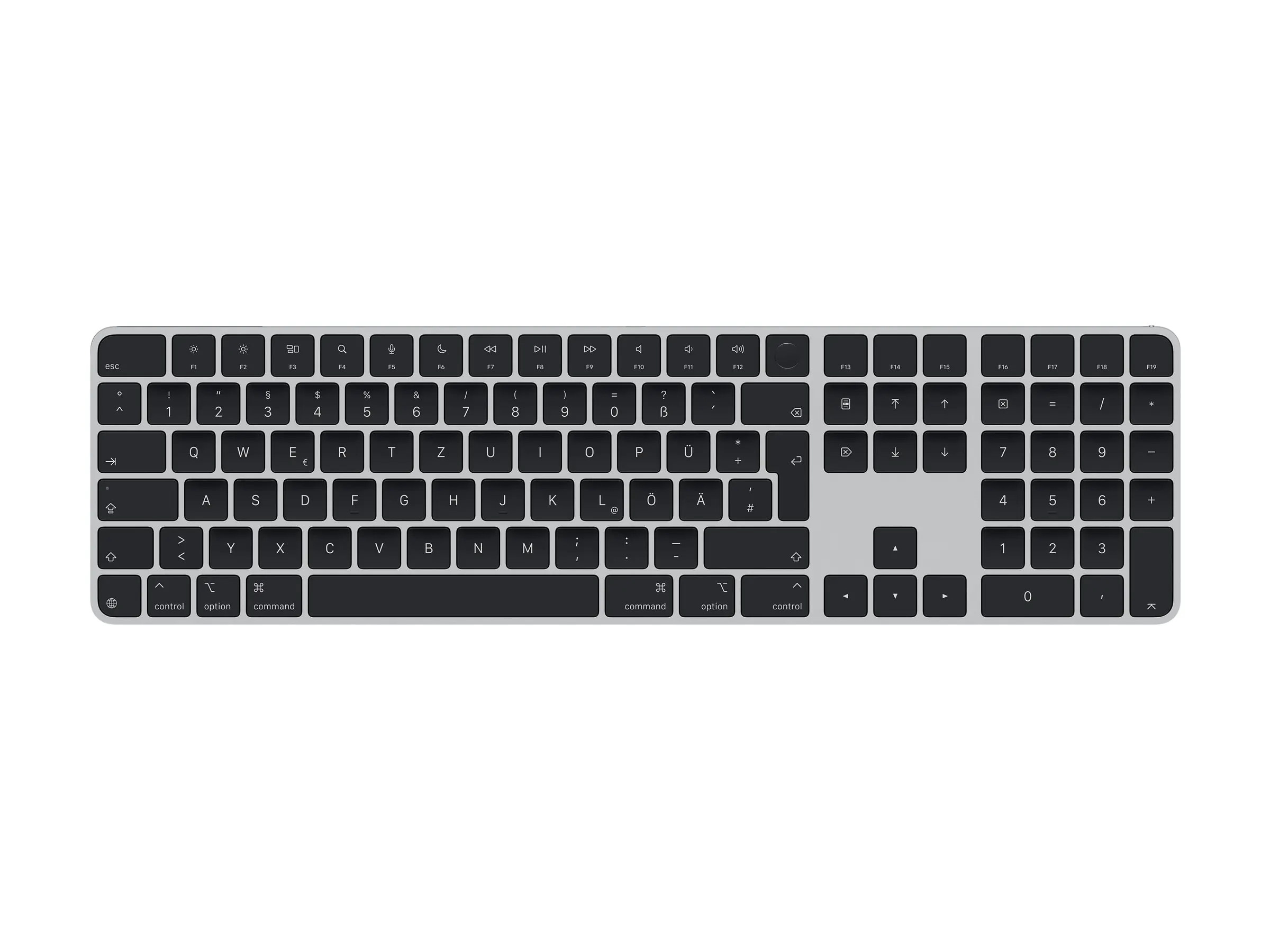 Apple Magic Keyboard with Touch ID and Numeric Keypad - Tastatur - USB-C - kabellos - Bluetooth - QWERTZ - Deutsch - schwarze Tasten