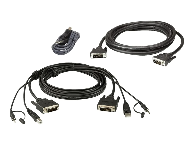 ATEN 2L-7D02UD - Video- / USB- / Audio-Kabel - USB, mini-phone stereo 3.5 mm, DVI-D (M) zu mini-phone stereo 3.5 mm, USB Typ B, DVI-D (M) - 1.8 m