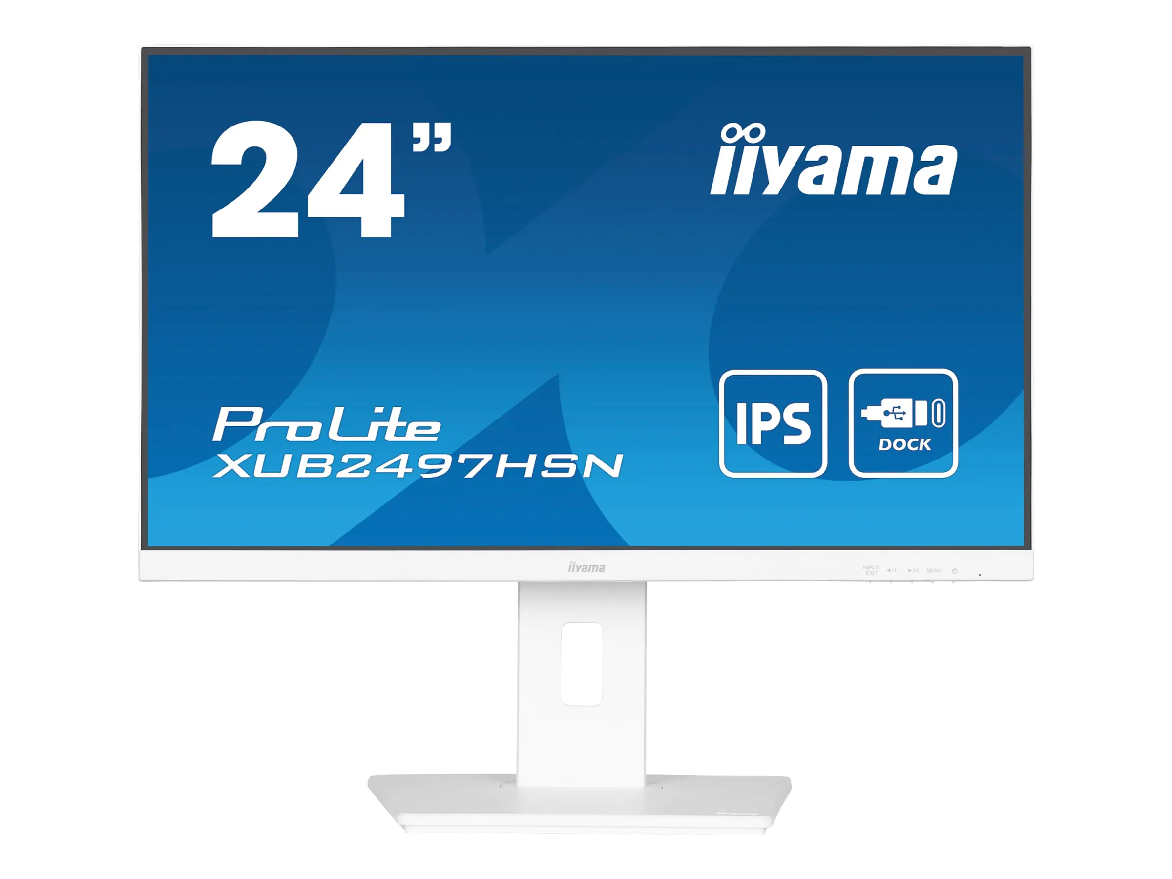 Iiyama ProLite XUB2497HSN-W1 - LED-Monitor - 61 cm (24") (23.8" sichtbar) - 1920 x 1080 Full HD (1080p) @ 100 Hz - IPS - 250 cd/m² - 1300:1 - 1 ms - HDMI, DisplayPort, USB-C - Lautsprecher - Matte, weiß