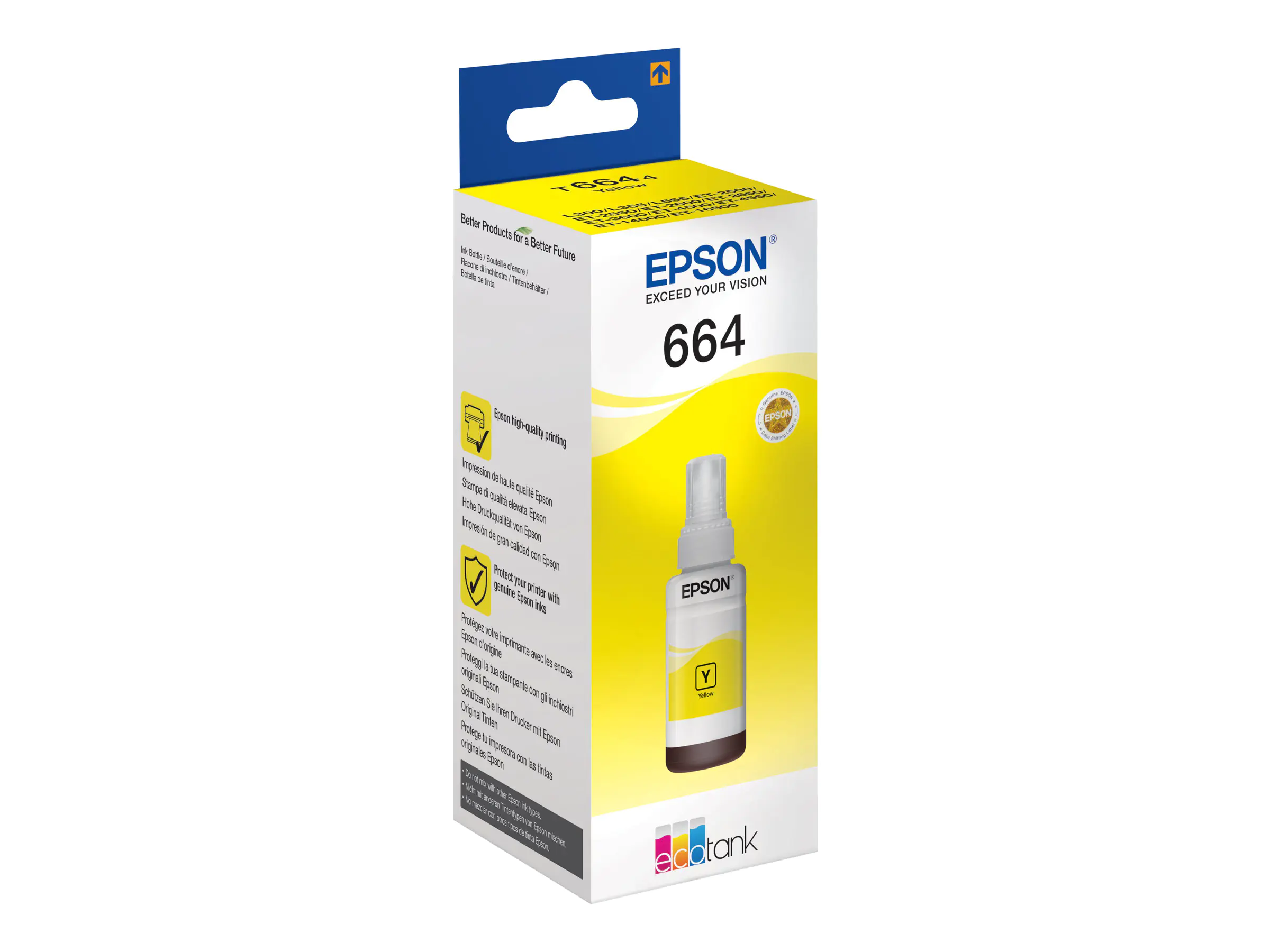 Epson T6644 - 70 ml - Gelb - Original - Nachfülltinte - für EcoTank ET-14000, ET-16500, ET-2500, ET-2550, ET-2600, ET-2650, ET-3600, ET-4500, ET-4550