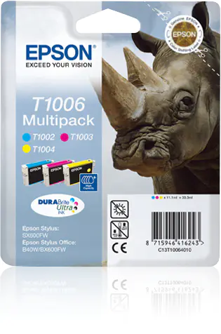 Epson T1006 Multipack - 3er-Pack - 33.3 ml - Gelb, Cyan, Magenta - Original - Blisterverpackung - Tintenpatrone - für Stylus SX510, SX515, SX600, SX610; Stylus Office B1100, B40, BX310, BX600, BX610