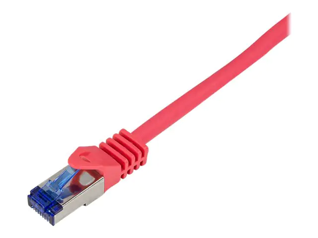 LogiLink Professional Ultraflex - Patch-Kabel - RJ-45 (M) zu RJ-45 (M) - 1.5 m - 6 mm - S/FTP - CAT 7 (Kabel) / CAT 6a (Anschlüsse) - halogenfrei, geformt, ohne Haken - Rot, RAL 3018