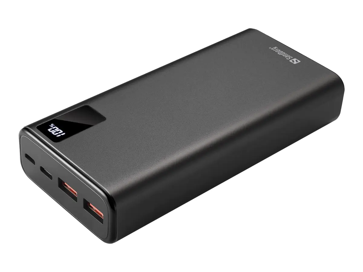 SANDBERG Powerbank - 20000 mAh - 74 Wh - 20 Watt - 3 A - QC 3.0, PD - 3 Ausgabeanschlussstellen (2 x USB, USB-C) 420-59