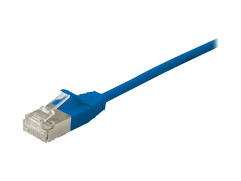 equip Slim - Patch-Kabel - RJ-45 (M) zu RJ-45 (M) - 20 m - S/FTP - CAT 6a - geformt, ohne Haken - Blau