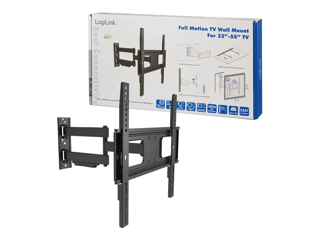 LogiLink Klammer - für LCD TV - fester, kaltgepresster Stahl - Bildschirmgröße: 81.3-139.7 cm (32"-55") BP0014