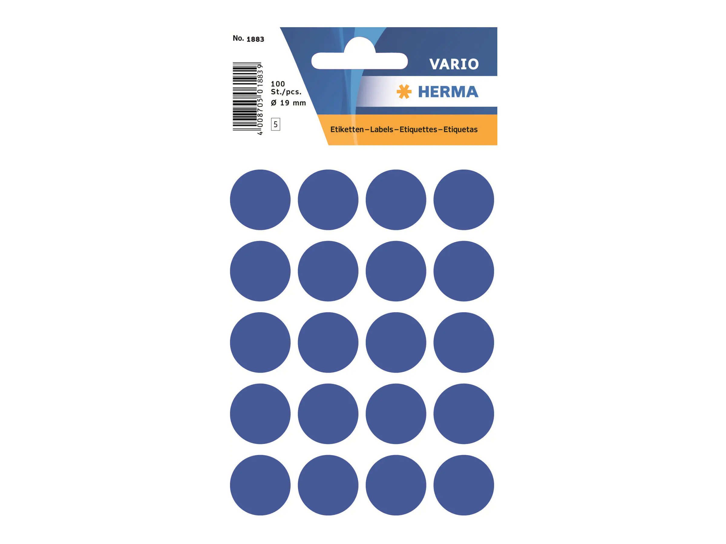HERMA Markierungspunkt 1883 19mm dunkelblau 100 St./Pack.